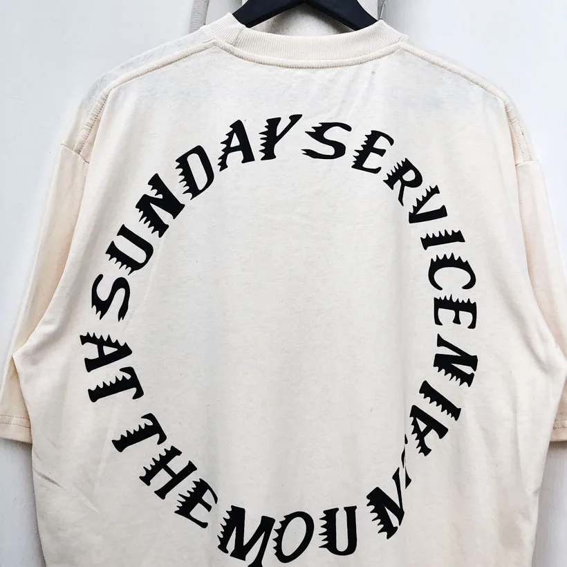 2021SS Kanye West футболка Trust God Sunday Service Holy Spirit CPFM футболки из хлопка хаки повседневные