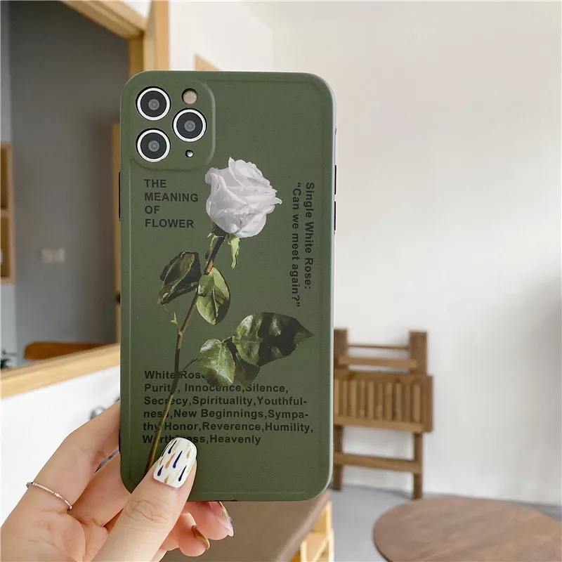 Винтажный чехол с белыми розами для iPhone Xs Max XR X iPhone11 мягкий силиконовый 11 Pro 7 8 Plus SE