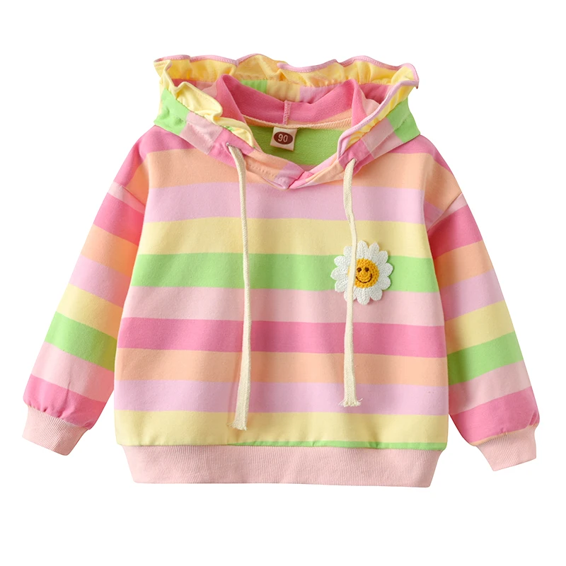 

Jacket for Boys Girls Jacket Hooded Coat Cartoon Rainbow Kids Clothes 2021 New Fashion Spring Autumn Baby Sweatshirt