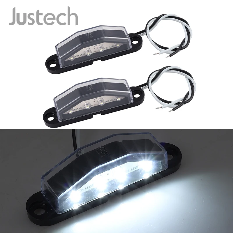 

Jutech 2 шт. номерной знак лампы 4LED 0,5 Вт для автомобиля прицепа автомобиля грузовика UTE ВАН КАРАВАН грузовик ЛОДКА 12В 24В свет лампы