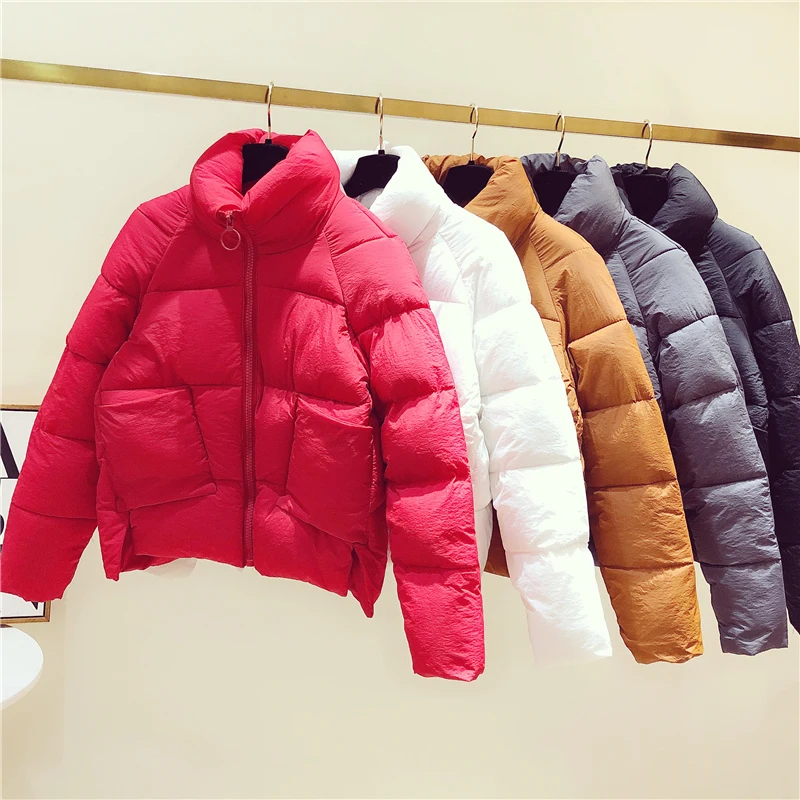 Женское пальто однотонный стандартный воротник негабаритная короткая куртка