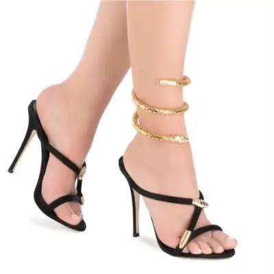 

New sexy high heels in summer 2019 snake fairy shoes sandals thin heel open toe sandals