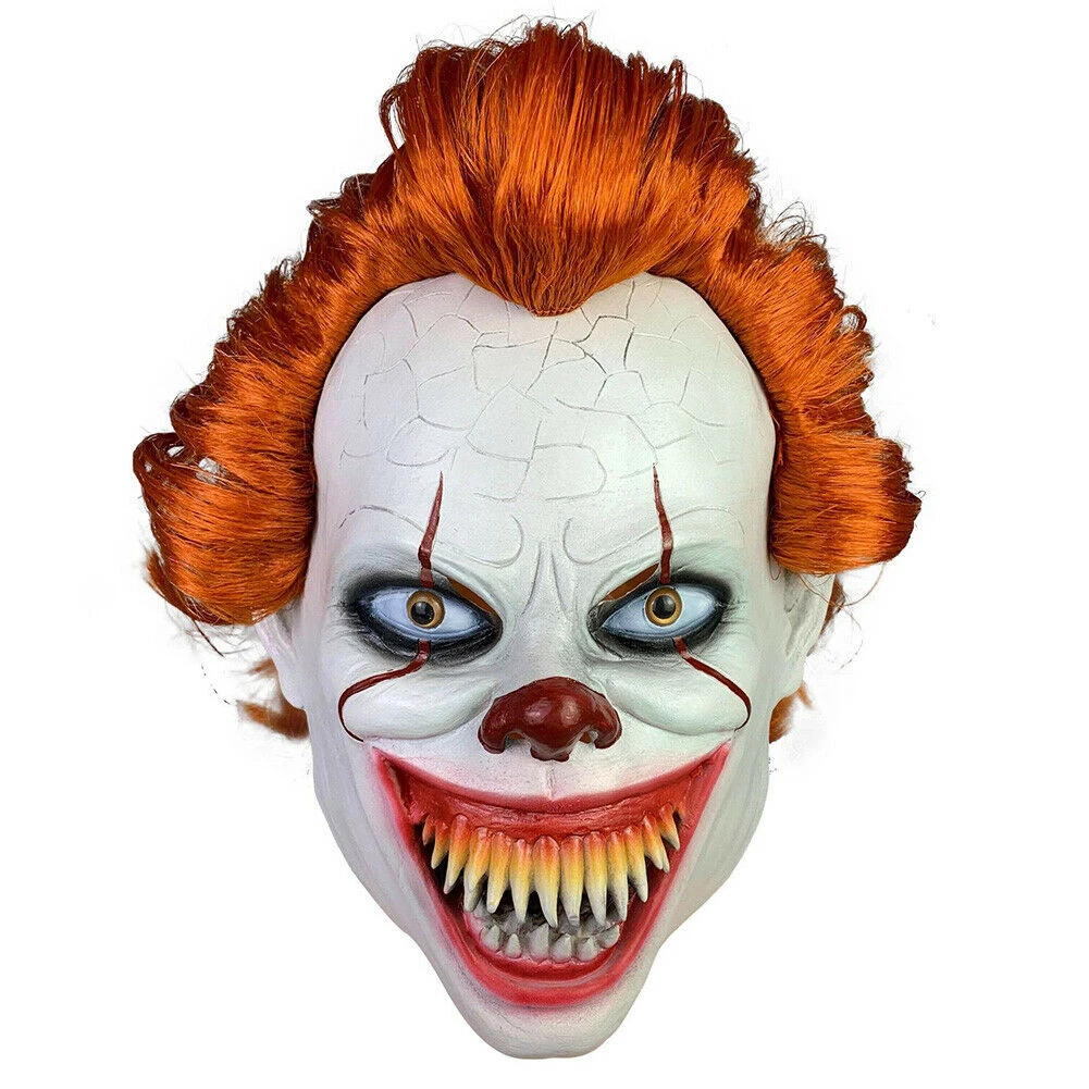 Stephen King's It Mask Pennywise одежда для клоуна Маска Клоун маска на Хеллоуин для косплея костюм реквизит Праздничный костюм нарядное платье