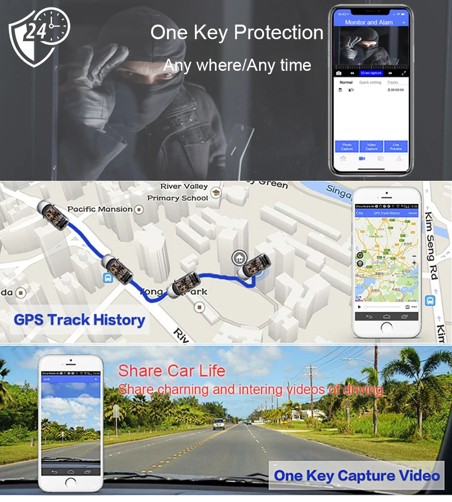 Anfilite E31 Pro 4G Автомобильная камера gps 7," Android 5,1 Автомобильные видеорегистраторы wifi 1080P видео регистратор видеорегистратор парковки мониторинг