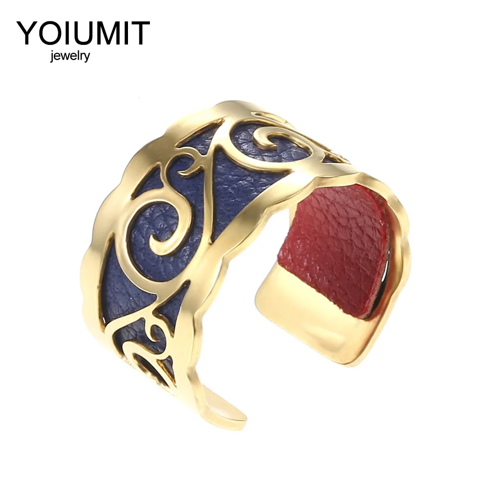 Кремо сделай сам Bague Acier нержавеющая сталь сменные кожаные кольца для Для женщин