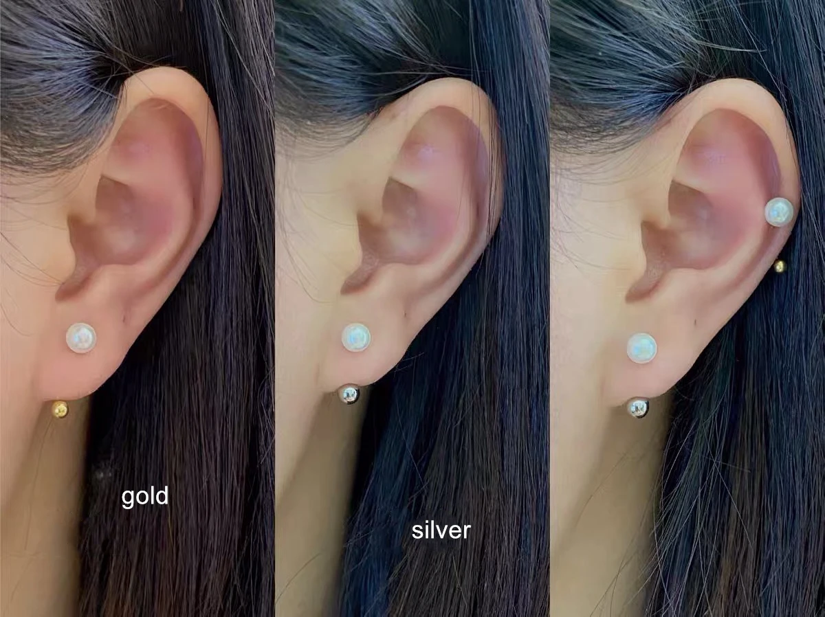 Серьги-гвоздики U-образные из серебра 925 пробы КРУГЛЫЙ Винт | Украшения и