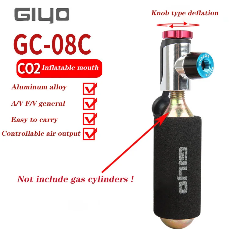 Велосипедные насосы GIYO CO2 Schrader Presta алюминиевая трубка для шин мини-насос горных