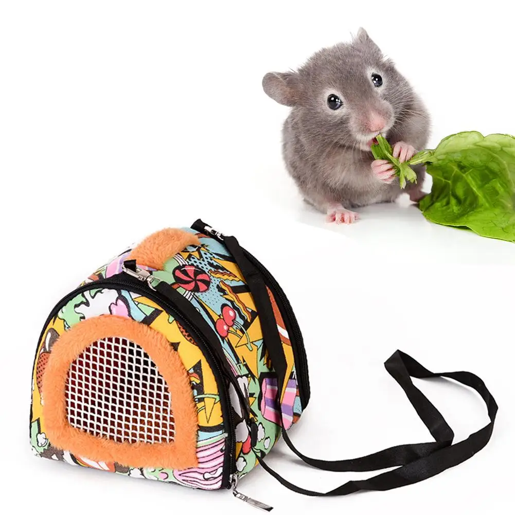 

Small Pet Carrier Rabbit Cage Hamster Chinchilla Portable Travel Warm Cute Bags Cages Guinea Pig Carry Pouch Breathable Bag