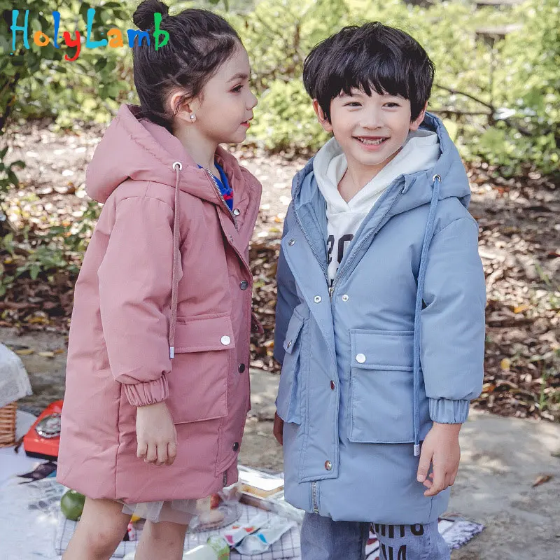 Парка для девочек и мальчиков 2019 Высококачественная теплая зимняя утепленная