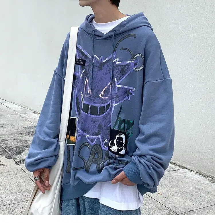 

Devil Print Hoodie Women Cute Kawaii Pullovers Casual Harajuku Hip-Hop Sweatshirt Warmth Oversized Hoodie Men Anime Tops