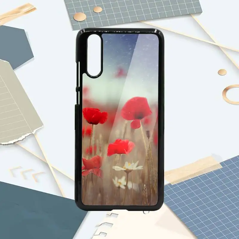 

Poppies Poppy flower pattern Phone Case PC For Samsung galaxy S note 8 9 20 10 e lite2019 plus pro ultra