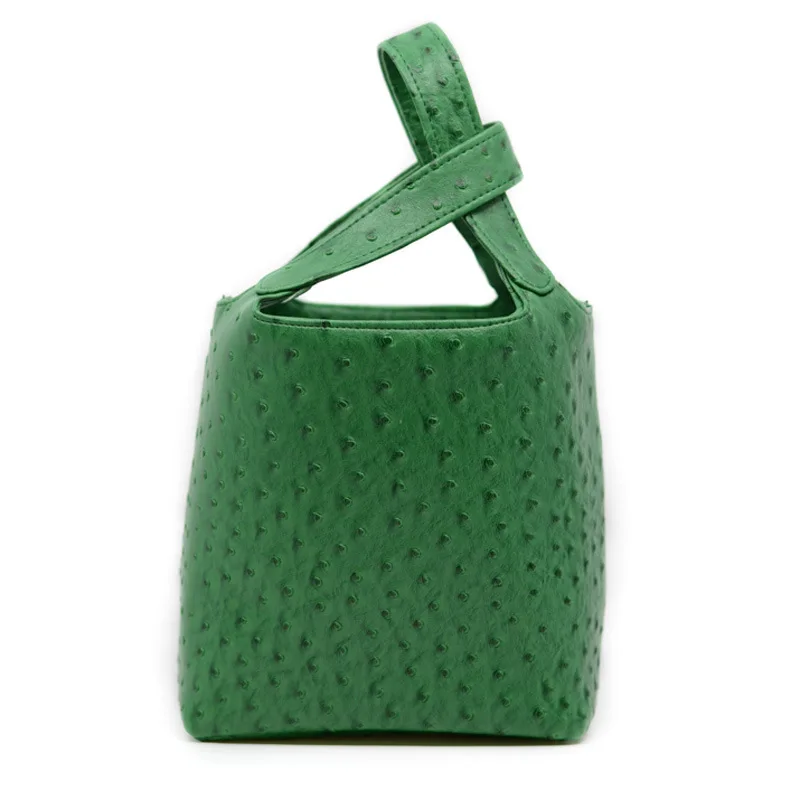 Тисненая Страусиная кожаная сумка маленькая коровья кожа дизайнерская сумка клатч сумка из натуральной кожи - Цвет: green