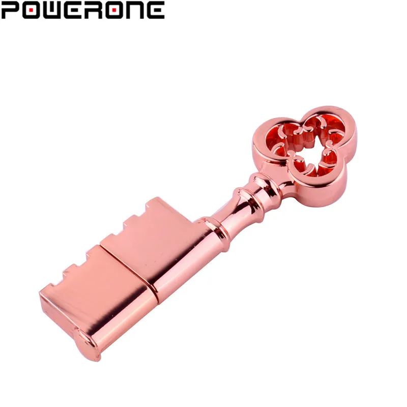 POWERONE, флеш-накопитель, металлический, чистый, медный, сердце, ключ, подарок, USB флеш-накопитель, мини USB флешка, ключ, Подлинная, 4 ГБ, 8 г, 16 ГБ, 32 ГБ, 64 ГБ, флешка