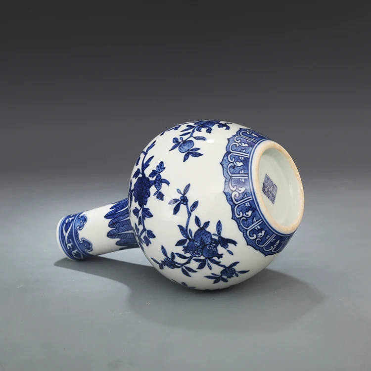 Цин цянлонг сине-белая морская вода фрукты узор келестическая Сфера ваза