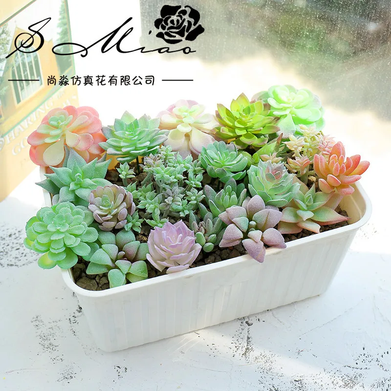 Искусственные растения суккуленты Маленькие Средние Большие зеленые