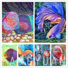 Животное производители капсул жира Глубоководных рыб с мультипликационным бриллиантовым, вышивка крестиком на рисунке, набор 5D Diy Полная квадратная мозаика с бриллиантовой вышивкой украшение дома