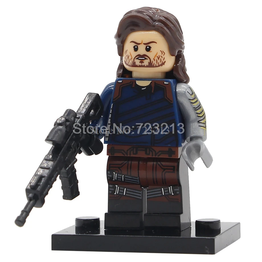Winter Soldier Одиночные супер герои Мстители танос Коллекционная Фигурка Starhawk Ayo Vision Okoye Kraglin строительные блоки наборы модели кирпичные игрушки - Цвет: Winter Soldier