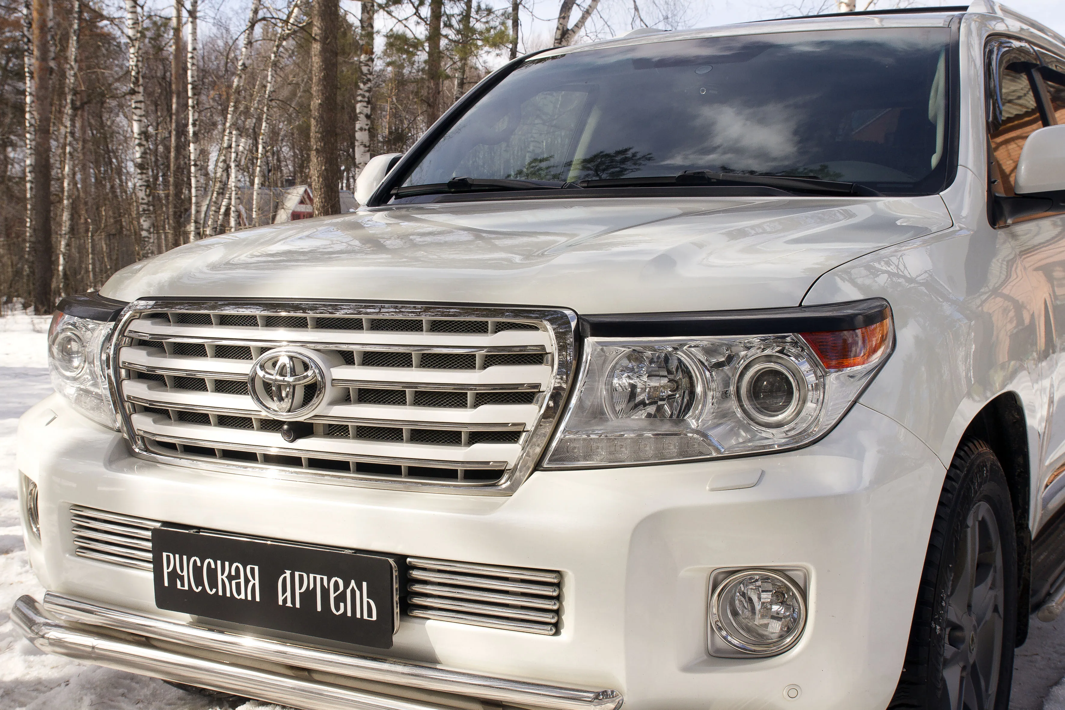 Накладки на передние фары Toyota LC 200 2012-2015 реснички Land Cruiser TLC |