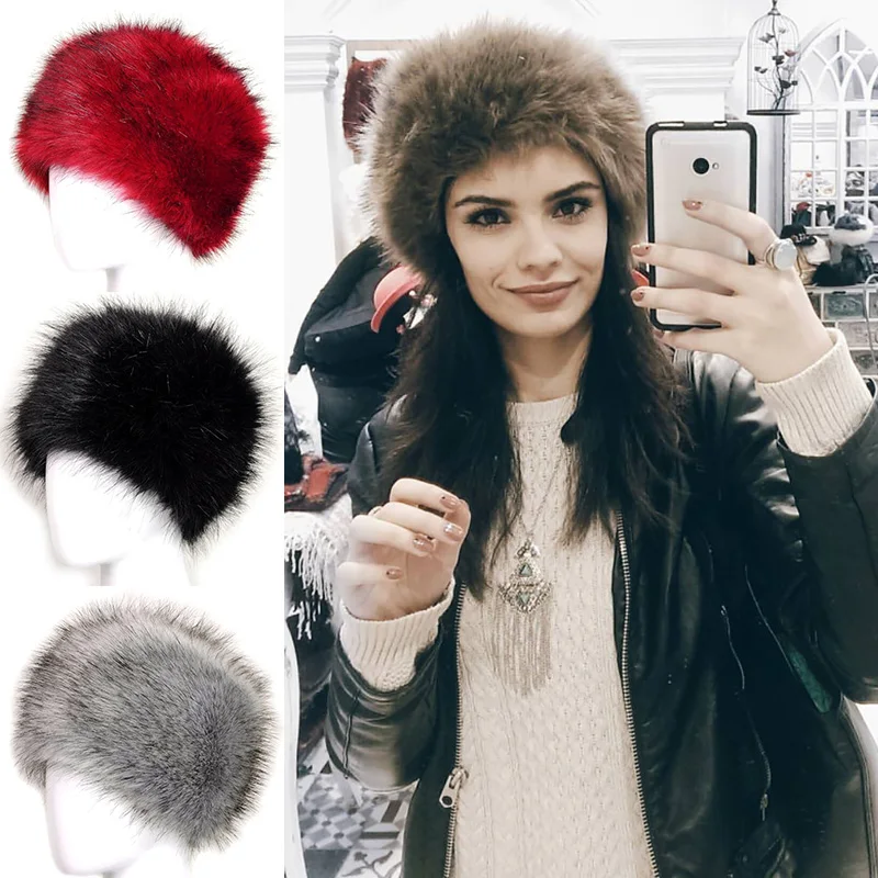 Новинка модная зимняя женская шапка из искусственного лисьего меха теплые