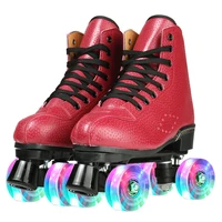 flash sneakers roller skates roller blade for adult male women skate shoes rollers skates hockey roller blades wine red color