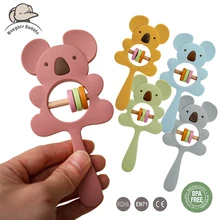 Silicone Rattles for Kids Animal Koala Handbells Newborn Baby Bed Bell Educational Toys Safe Food Grade Baby Teether Baby Items