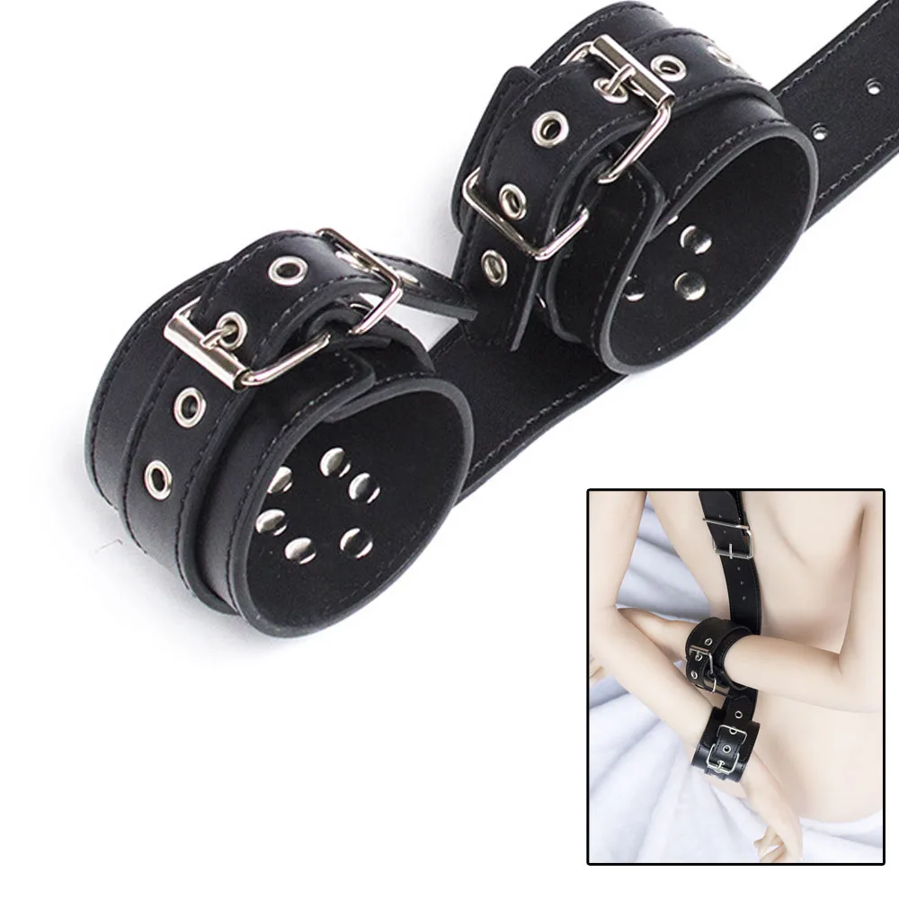 Кожаные наручники БДСМ шейный ошейник для пар ремешки на запястье бондаж игр