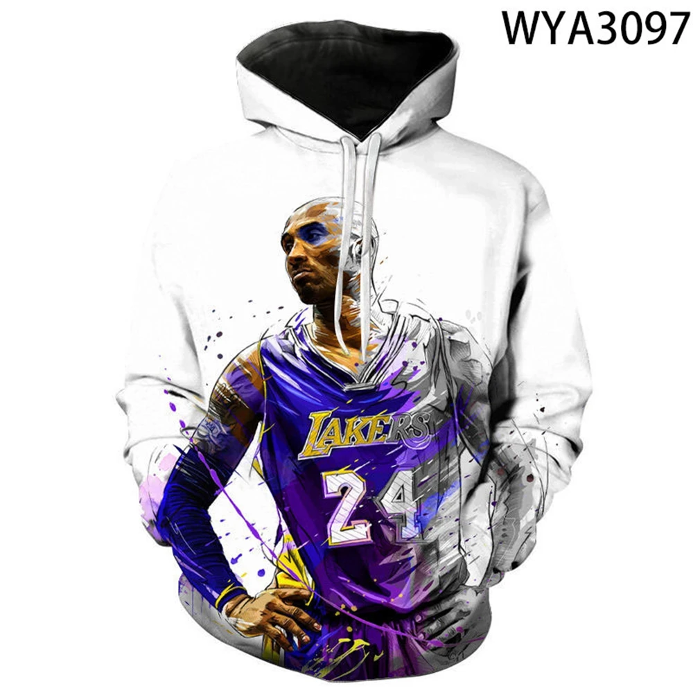 

Spring and Autumn New 3D Men's Sweater Kobe Hoodie Small Size Boys Girls Pullover Hoodie