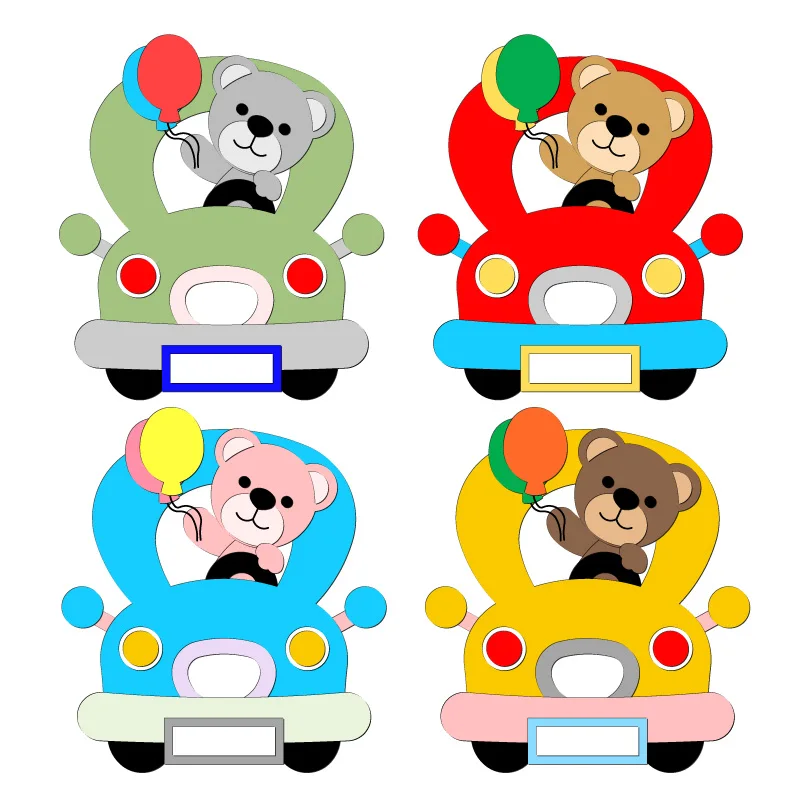 

New Car, bear Wooden Die Scrapbooking N154 Cutting Dies Multiple Sizes Compatible With Most Die Cutting Machines