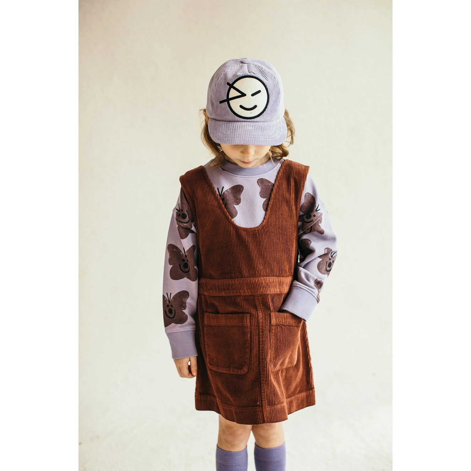 Детские платья Wyn Брендовое вельветовое платье с карманами для девочек на осень и