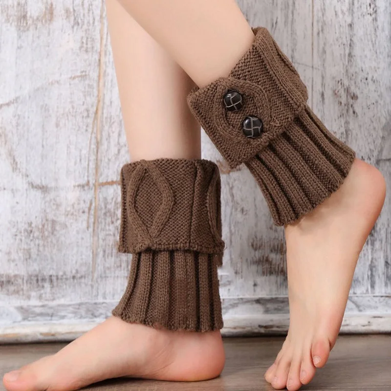 La maxza высокое качество Для женщин зимний теплый вязаный Гетры Кнопка вязанные