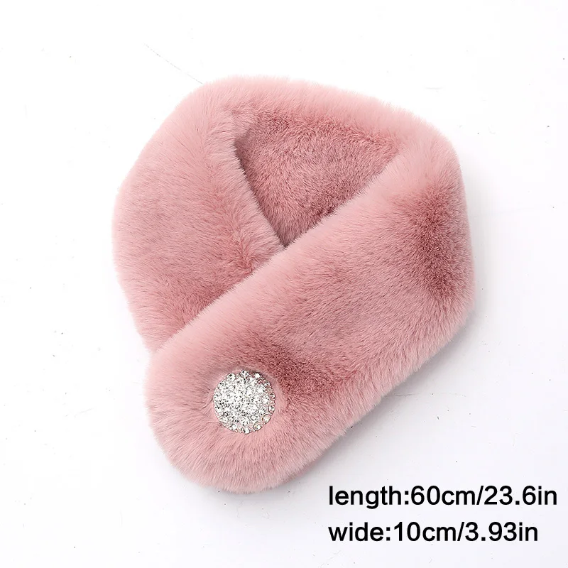 Женский зимний теплый шарф с кольцом из искусственного кроличьего меха