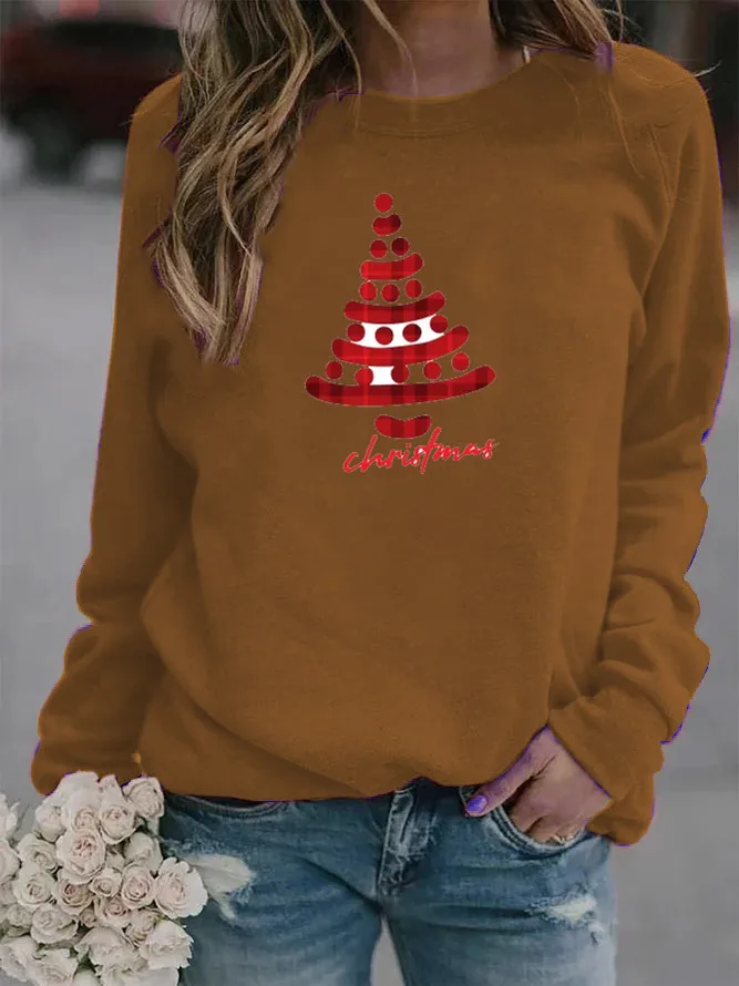 

Women Hoodie Merry Christmas Printed Hoodies Women Fleece Long Sleeve O Neck Loose Sweatshirt Girls Pullovers Autumn Winter