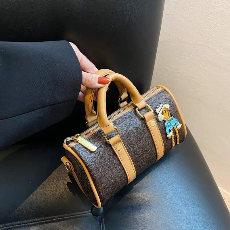 

Сумка женская из экокожи, дизайнерский саквояж на плечо с ручками сверху, Классическая сумочка-Багет через плечо, дорожный чемоданчик в Бос...