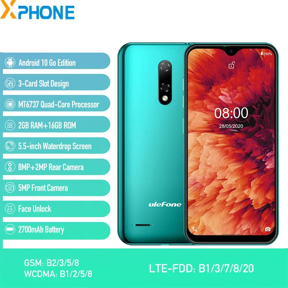 Смартфон Ulefone Note 8P на Android 10 Go четыре ядра экран 5 дюйма 2 ГБ + 16 Гб|Смартфоны| |