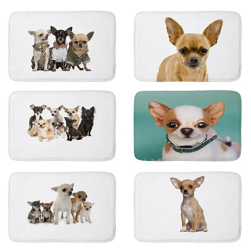 Фланелевый напольный коврик с принтом чихуахуа Нескользящие Коврики для кухни