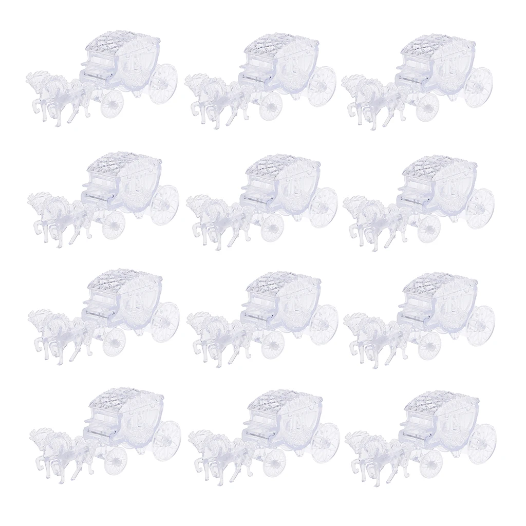 Прозрачные коробочки для конфет в виде кареты пластиковые подарочные коробки