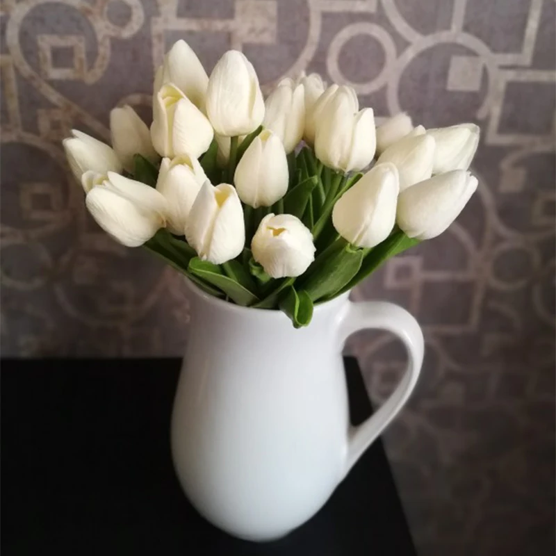 Искусственные тюльпаны 10 шт. искусственные цветы реальные на ощупь для свадьбы