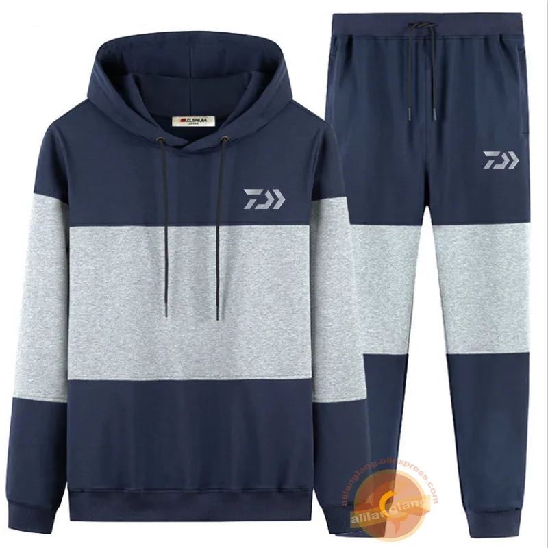 

Daiwa Spring Autumn 2020 Fishing Suit Cotton Outdoor Camping Hiking Sport Set Striped Clothes Fishing Jacket Pants Suit 38#