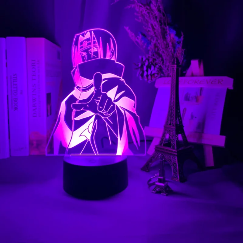 Светодиодный ночной Светильник Аниме Наруто Uzumaki Team 7 Sasuke Kakashi Hatake детский для