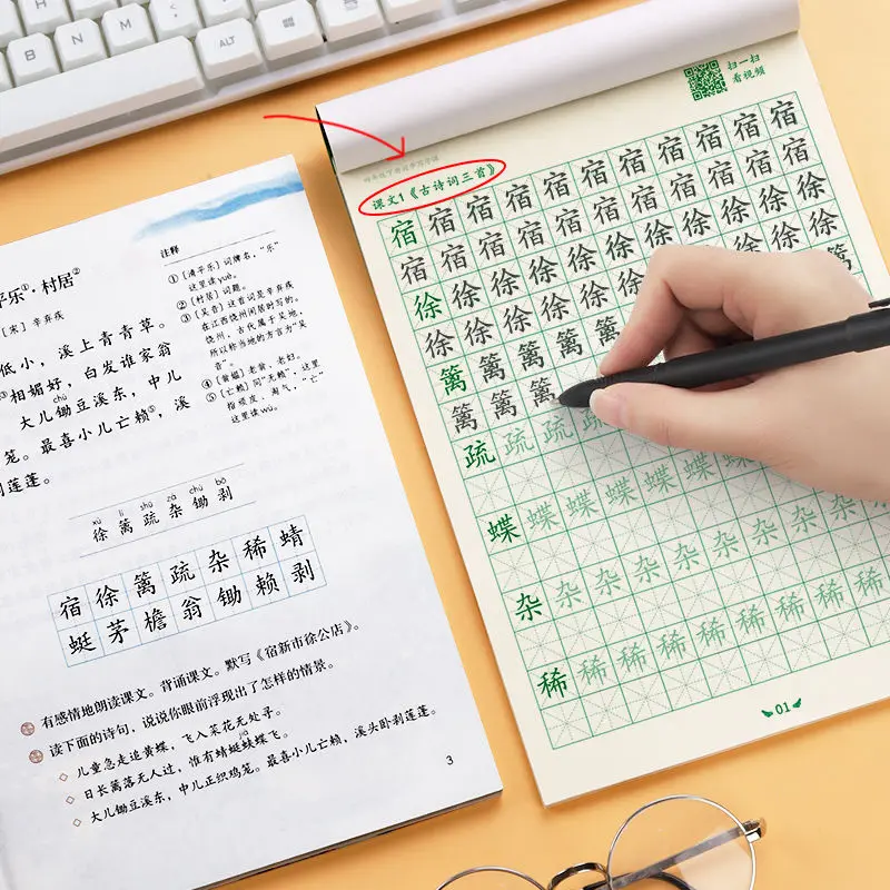 

Primary 4-6 Grade Students Practice Language Writing Chinese Calligraphy Copybook for Adult Children Strokes Exercises Word Book
