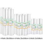 Вакуумные пакеты yукреth T202 для пищевых продуктов, 11 рулонов, без БФА, многоразовые вакуумные пакеты, рулоны пластиковые мешки для хранения Sous Vide