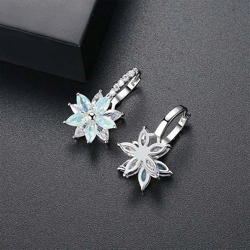 

Women's earrings sun flower zircon earrings temperament fashion electroplated copper earrings