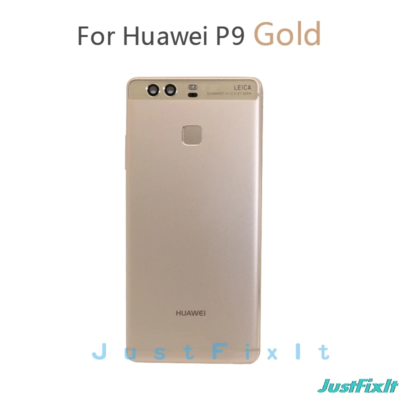 Корпус Батарея Крышка для huawei P9 EVA-L09 EVA-L19 EVA-AL00 дверь задняя Шасси Рама+ отпечатков пальцев Сенсор гибкий кабель - Цвет: Золотистый
