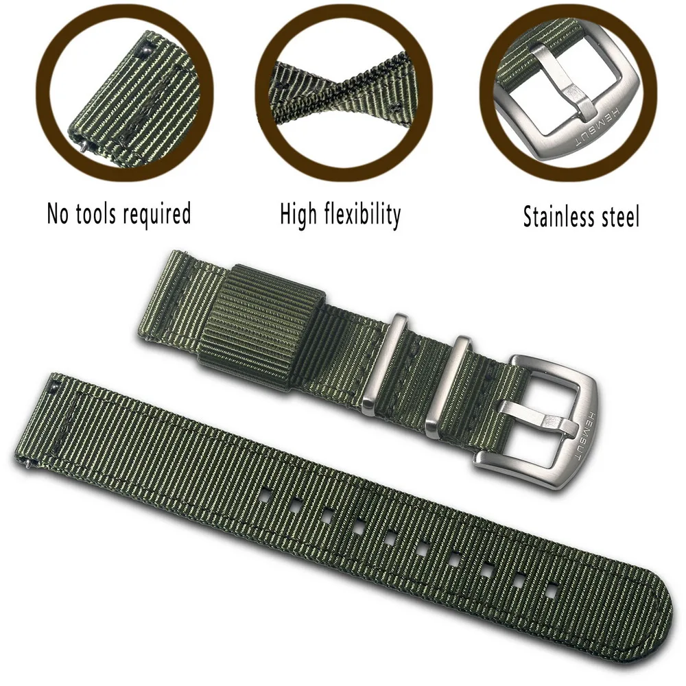 Военные нейлоновые ремешки для часов черные быстросъемные качественные и
