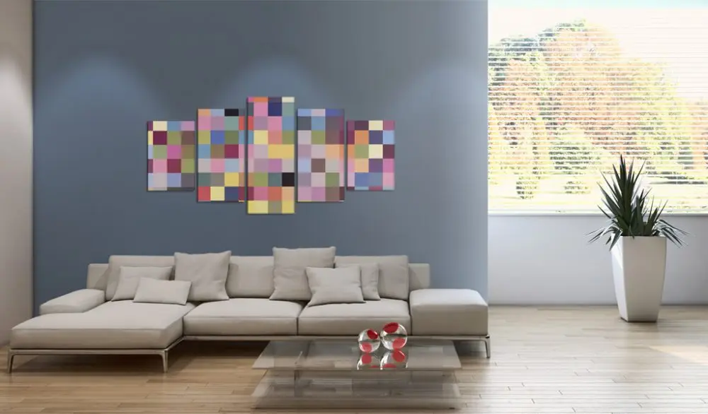 

Gallery Of Colors Home Wall Decoration Landscape Five Piece Set Canvas Printing Drawing Living Room Modern Space Art