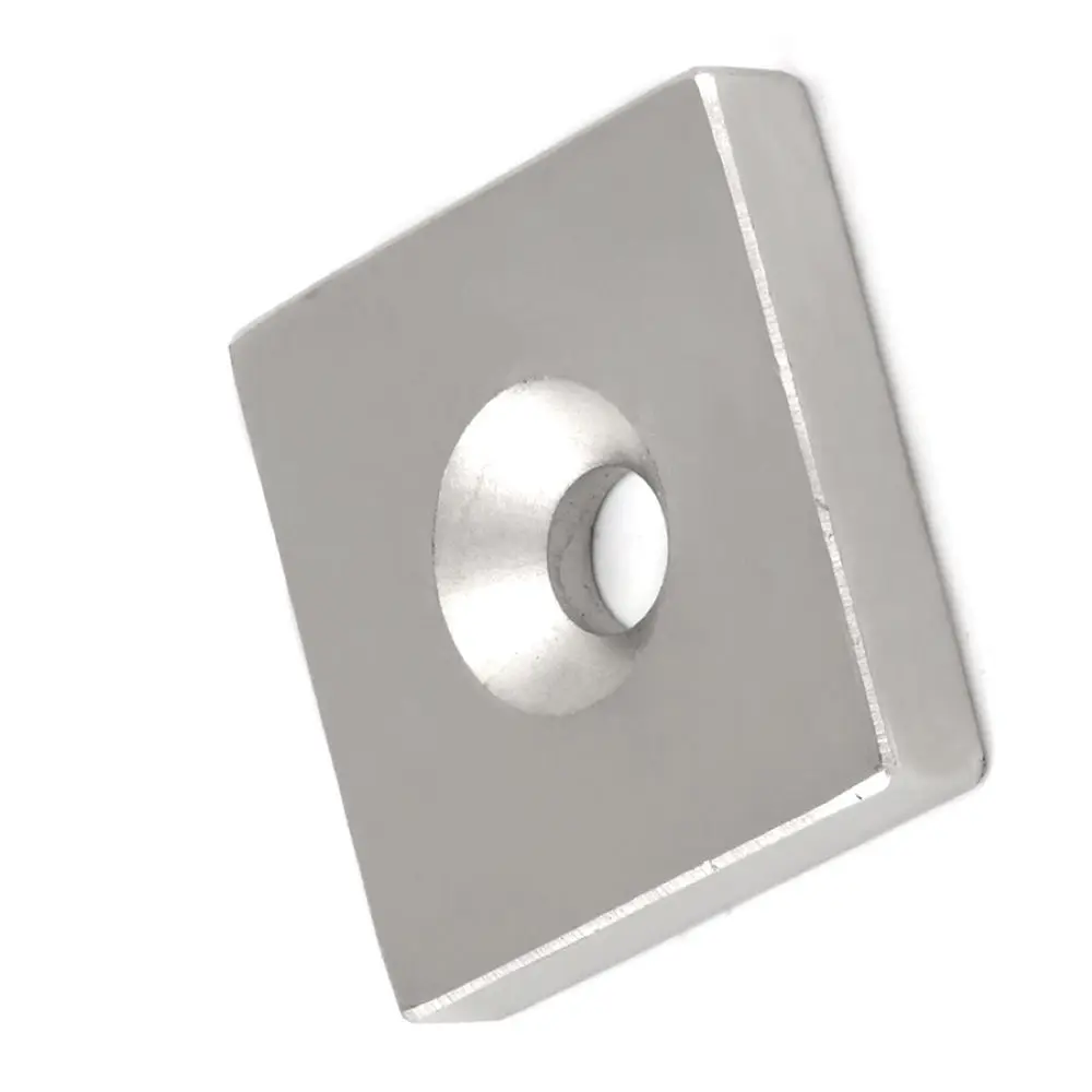 

U-JOVAN 1pc 50 x 50 x 10 mm Hole:10mm N35 Magnet Strong Countersink Block Neodymium Magnet Rare Earth Permanent Magnets
