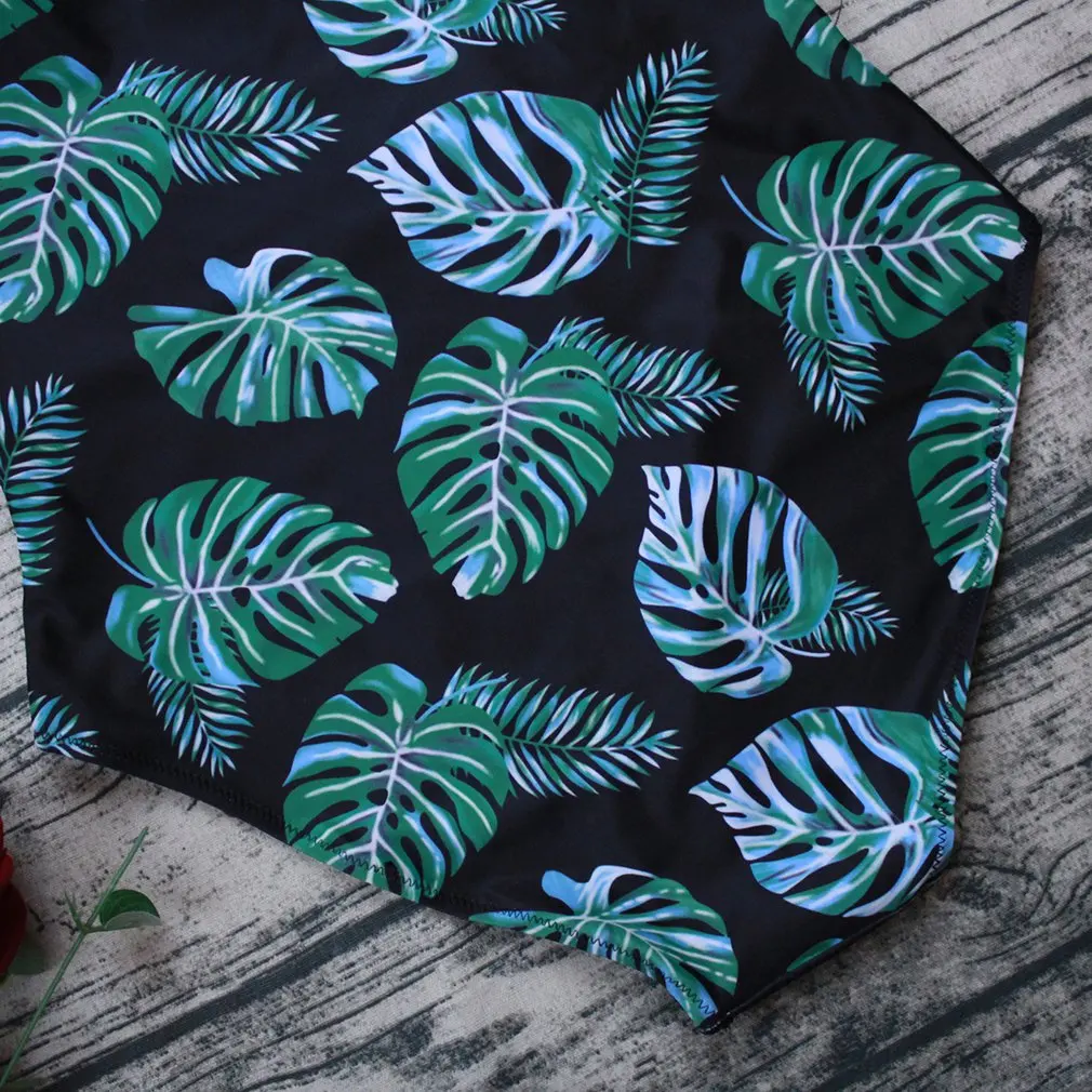 Женский Цельный купальник с принтом высокой горловиной вырезами на молнии