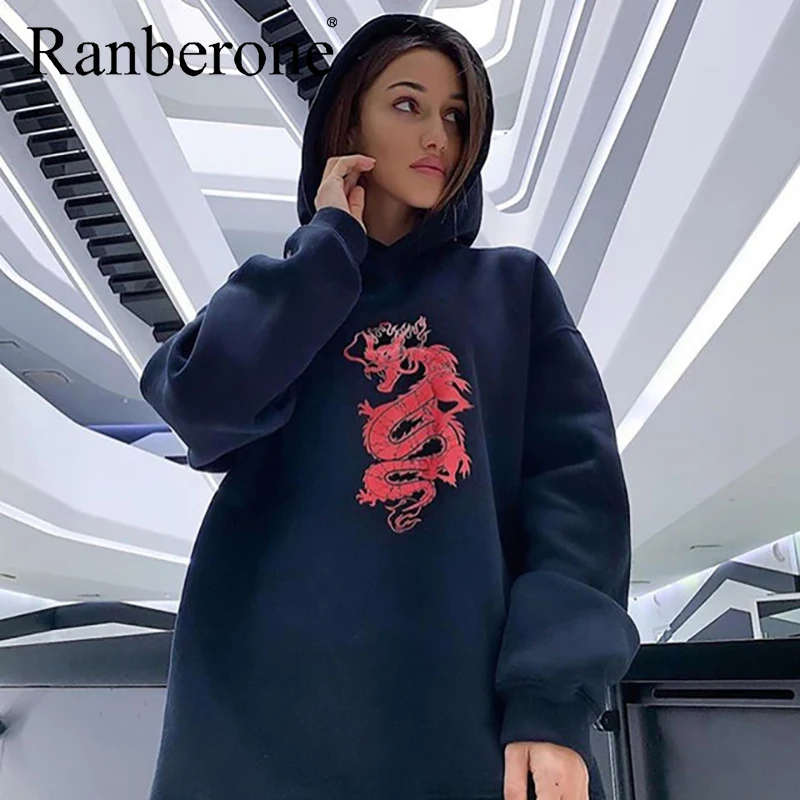 Женские толстовки большого размера однотонные с длинным рукавом женские