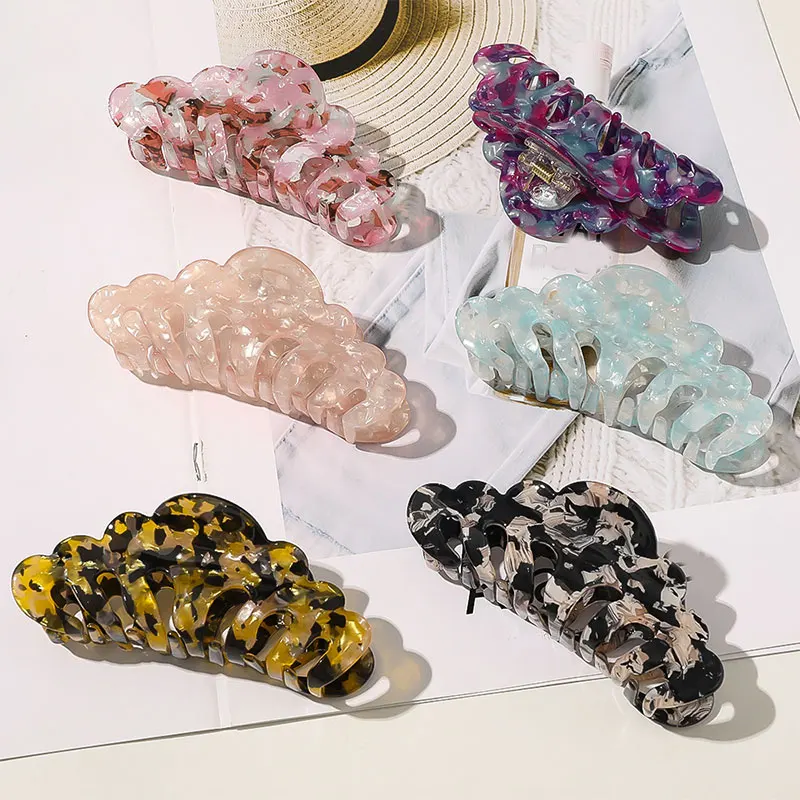 

Hair Claws Ponytail Hairpin Women Girls Geometric Hair Clip Hair Accessories Acrylic Marble 1Pcs Colorful Hair Gripper Hair Crab