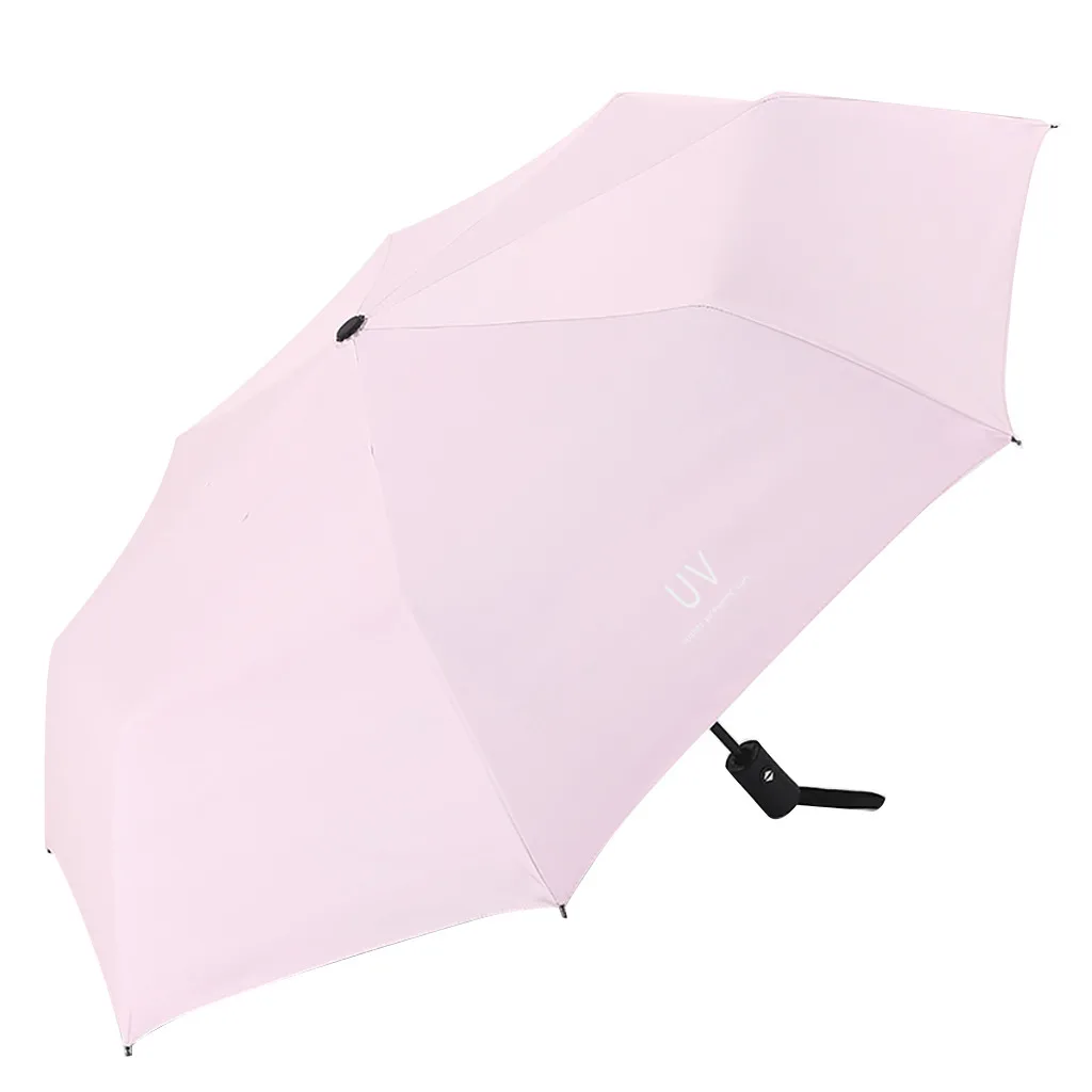 Pink Зонт, ветрозащитный зонт, складной зонт с защитой от ультрафиолета для девочек, цветной перевернутый складной автоматический зонт, роскошный#45 - Цвет: Pink